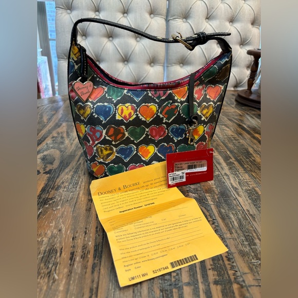 Dooney & Bourke Retro Crayon Doodle Rainbow Zipper Bag- EUC - Picture 2 of 12